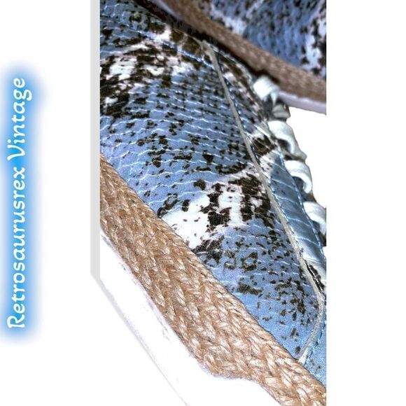 𝅺crown Vintage Adelite Blue Snakeskin Print Low Top Sneakers, 7.5 - Picture 6 of 8